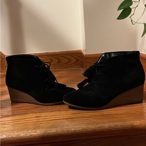 Black Wedge Ankle Boots